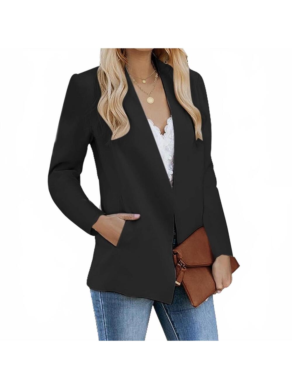 Luvamia Women’s Casual Long Sleeve Slim Work Office Blazer Jacket Size XL - Picture 3 of 5